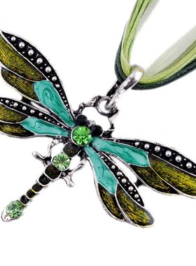 New ParagraphWomen Crystal Dragonfly Ribbon Casual Pendant N