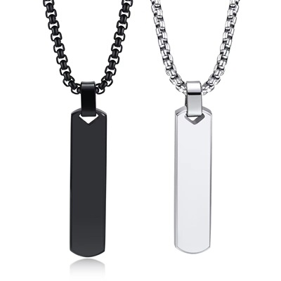Vnox Initial Bar Necklace for Men, Thick Geometric Vertical