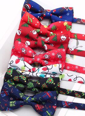 Fashion Men's Christmas Bow Tie New Cotton Green Red Santa C