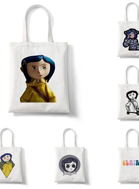 Coraline Prints Hopping Bag Shopper Bags Tote Canvas Bag Reu