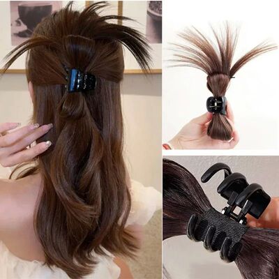 Synthetic  Women Half-tie Hair Claw Feather Shuttlecock Head