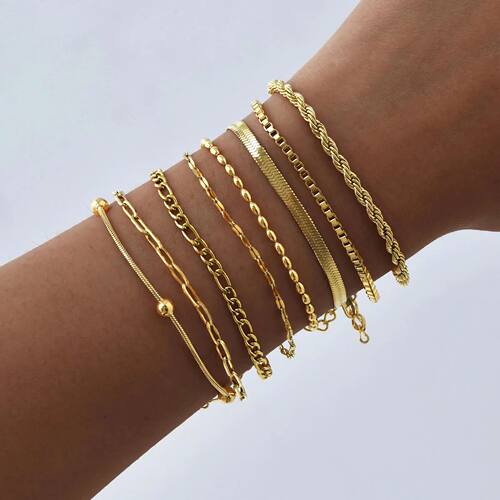 Non Tarnish Stainless Steel Bracelet Gold Plated Stackable f