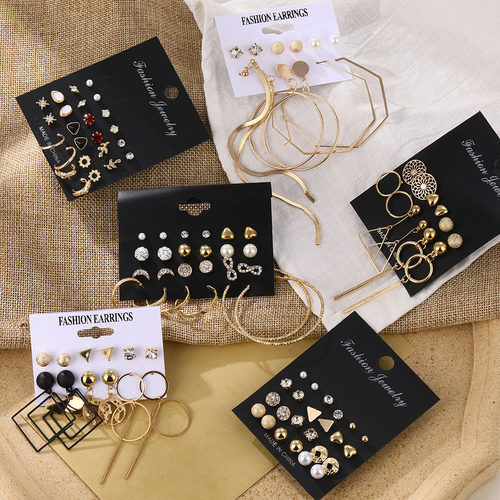 Women's Earrings Set Pearl Crystal Stud Earrings For Women