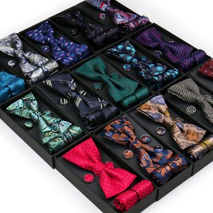 BusinessRed Squar For Pocket Tie Bow Box Gift Men Set Bowtie