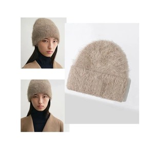Beanies Women Winter Alpaca Bon Hat Wool Knitted Fluffy Warm