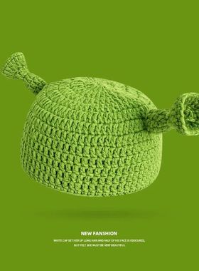 Unisex Balaclava Monster Shrek Hat Wool Winter Warm Knitted