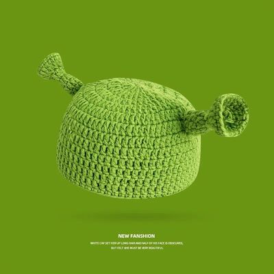 Unisex Balaclava Monster Shrek Hat Wool Winter Warm Knitted