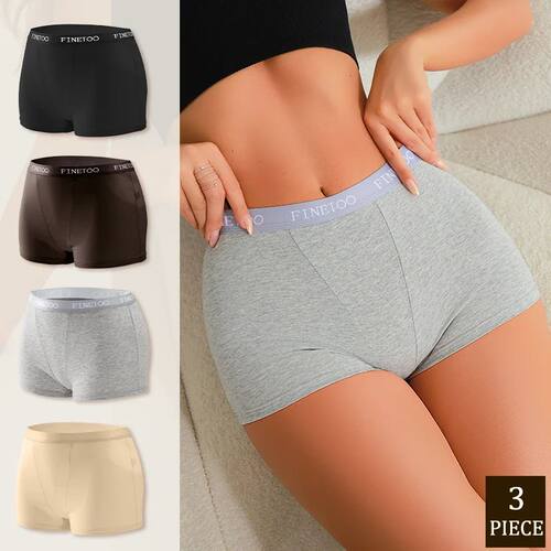 3Pcs Women's Panties Cotton Seamless Sports Boxers Underwear