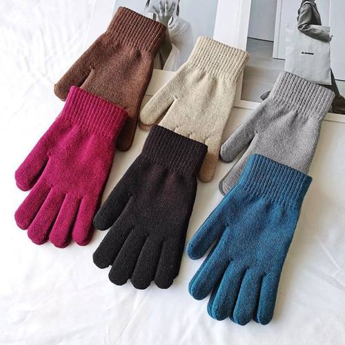 Winter Men Women Cashmere Knitted Gloves Autumn Hand Warmer