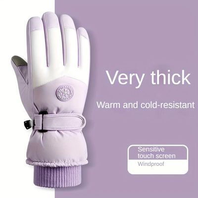 Autumn and winter women's gloves touch screen windproof and