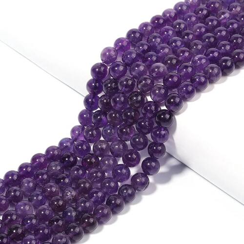 6/8/10mm Amethysts Natural Stone Crystal Beads Round For DIY