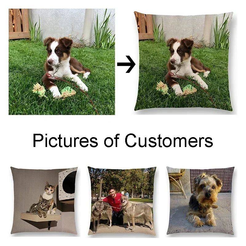 Pets Linen Cushion Covers Baby Personalized Pillow Case Fami