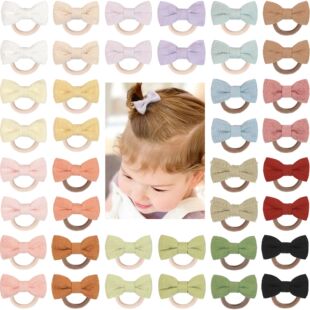 20Pcs 2'' Baby Hair Bows Ties, Hair Rubber Bands for Baby Gi