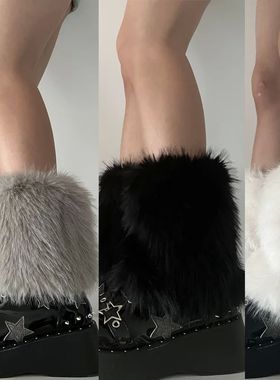 4 Colors 15cm Thicken Faux Furs Plush Leg Warmers Winter Wom