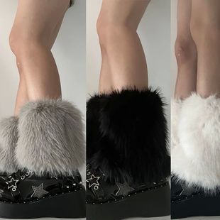 4 Colors 15cm Thicken Faux Furs Plush Leg Warmers Winter Wom