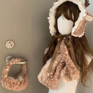 Faux Fur Antlers Hairband Lolita Headband Christmas Elk Deer