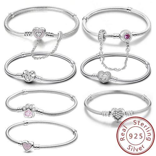 Sterling Silver Personalized Simple Love Heart Claw Bracelet