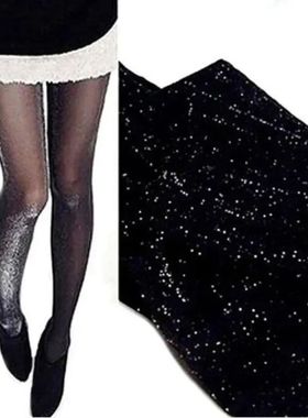Jeseca New Sexy Women Shinny Tights Silver Transparent Seaml