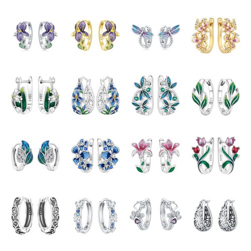 Ladies' Earrings, Multicolor Earrings, Copper Silver Plated