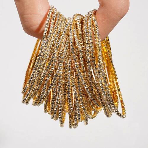 5pcsCrystal Rhinestone Elastic Bracelet For Women Stretch St