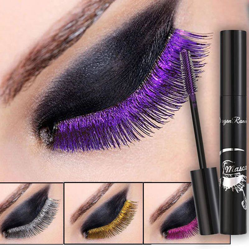 Colorful Waterproof Mascara Blue Purple Pearl Mascara Dense