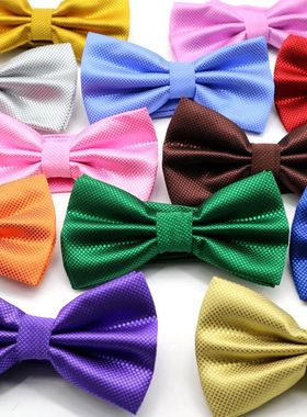 Hot Pure Men's Bow Tie Butterfly Neckties Solid Plaid Bowtie