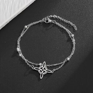 Stainless Steel Witchy Witch's Knot Double Layer Bracelet fo
