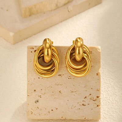 Chunky Knot Earrings Gold Plated Geometric Earrings for Wome