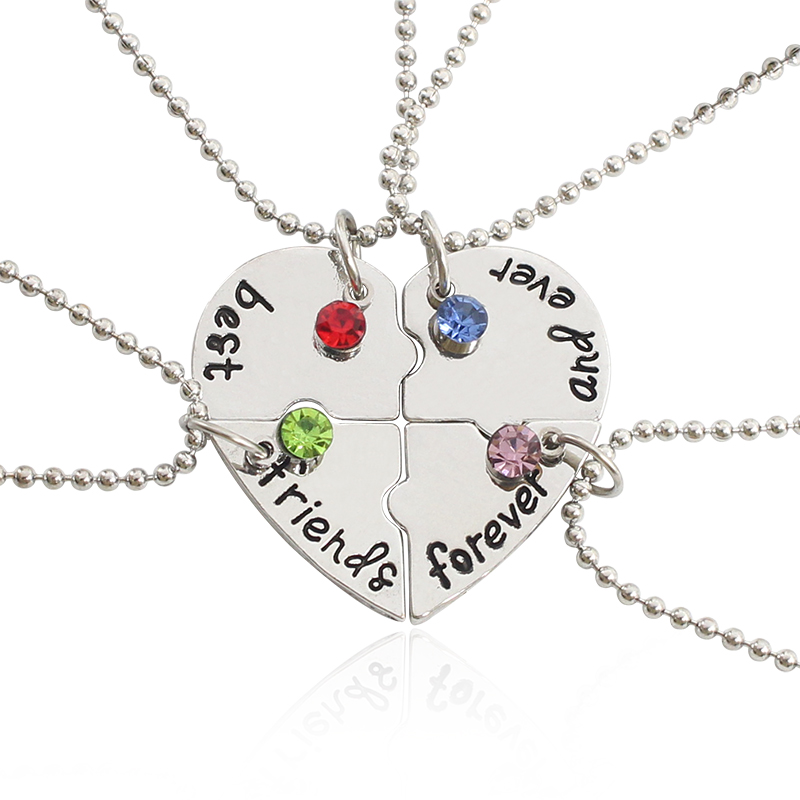 Best Friend 4 Piece Necklace Women Jewelry BFF Friendship P