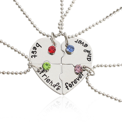 Best Friend 4 Piece Necklace Women Jewelry  BFF Friendship P