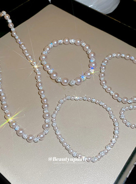 Pearl Beaded Necklace Set French Clavicle Chain High Sense N