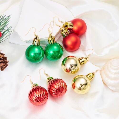 Merry Christmas Colorful Light Bulb Ball Shaped Drop Earring