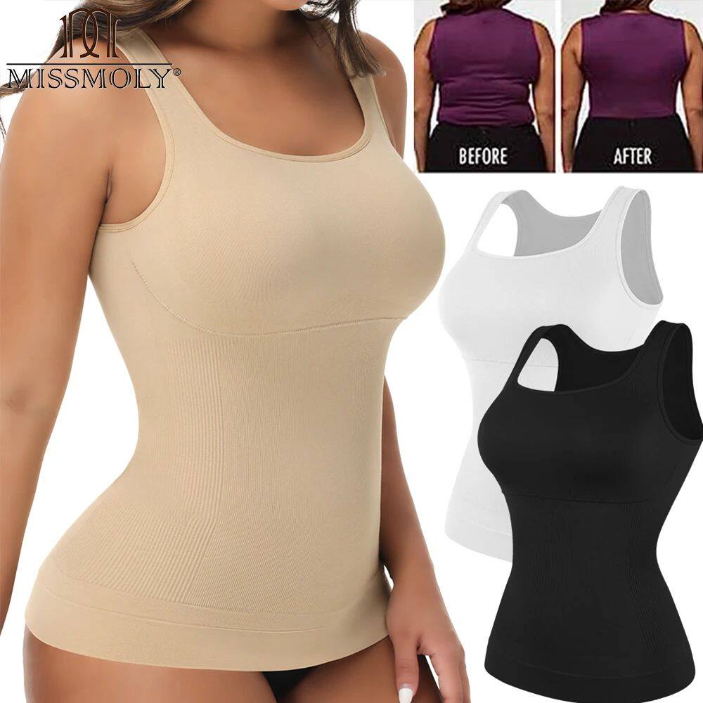 S-3XL Square Neck Tank Top Body Shaper Women Tummy Control E