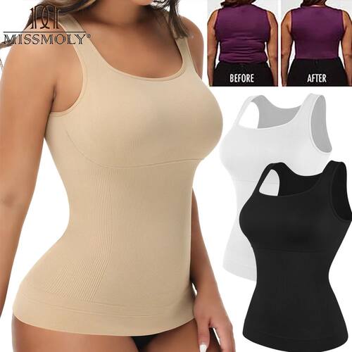 S-3XL Square Neck Tank Top Body Shaper Women Tummy Control E