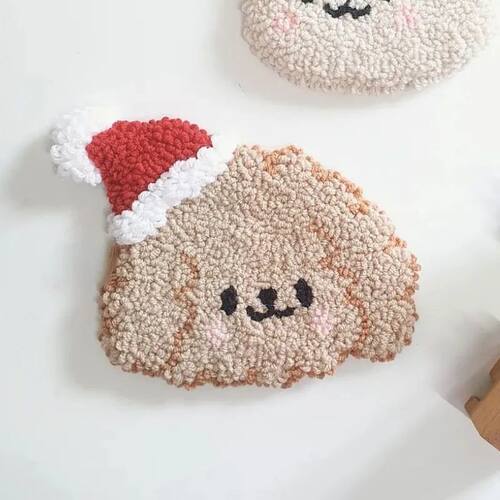 Christmas Embroidery Punch Needle Coaster Kit Easy Craft Woo