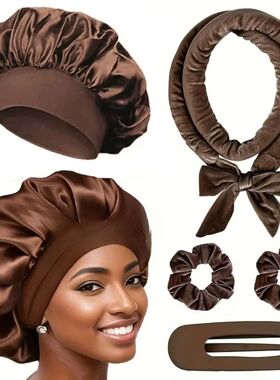 Heatless Hair Curler Set with Satin Bonnet No Heat Sleep in