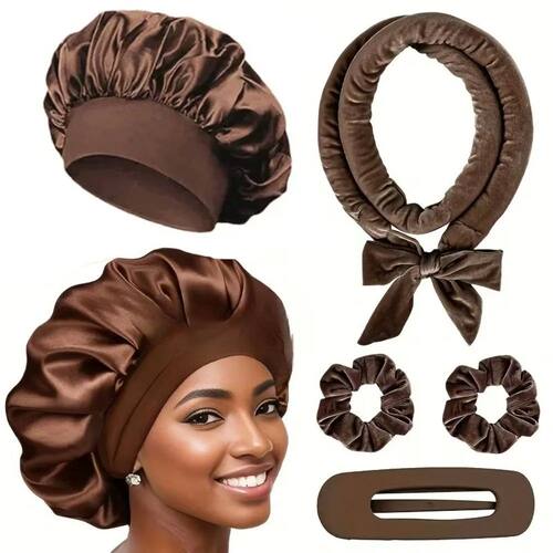 Heatless Hair Curler Set with Satin Bonnet No Heat Sleep in