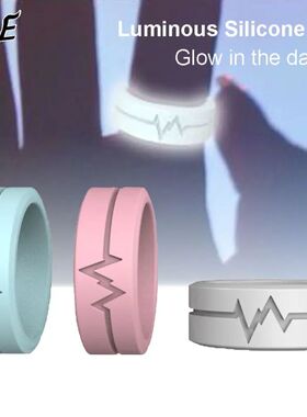New Luminous Silicone Ring Women Men Glow In The Dark Round