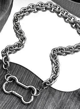 Punk Korean Dogs Bone Pendant Necklace For Women Egirl Stain