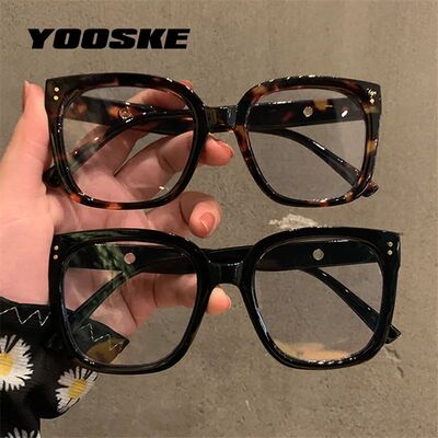 Oversized Square Eyeglasses Frames for Women Men Anti Blue L