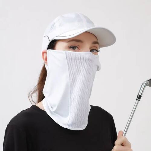Summer UV Protection Ice Silk Mask Sun Proof Bib Solid Color