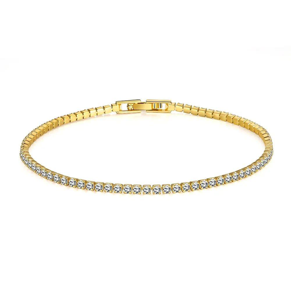 Sterling 925 Silver Jewelry 16cm to 19cm Tennis Bracelet 2mm