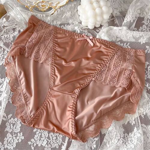 M-XXXL Big Women's Sexy Patchwork Ruffles Lace Satin Underwe