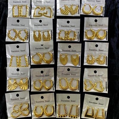 18k Gold-plated Stainless Steel Earrings Geometric Irregular