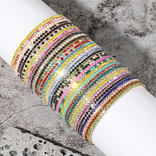 10/20pcs Colorful Sparkling Single Row Rhinestone Inlaid Bra