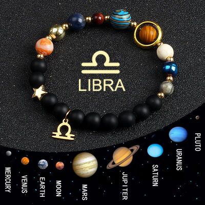 Universe Galaxy Eight Planets 12 Constellation Bracelets for