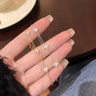 New Crystal Flower Stainless Steel Bracelet WomenPersonality