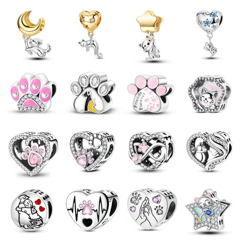 Cute Pet Pendant Accessories Bracelet Copper Silver Plating