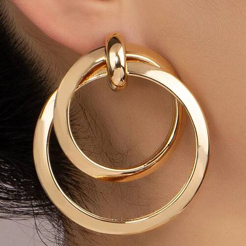 Gold Color Twisted Big Hoop Earrings For Women Night Club Pa