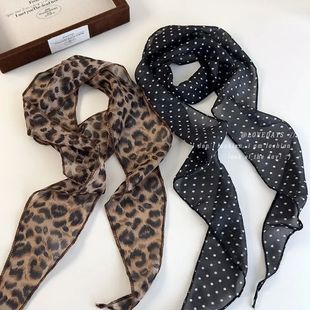 K-Style Animal Print Polka Dot Scarf Belt Boho Hair Band Ti